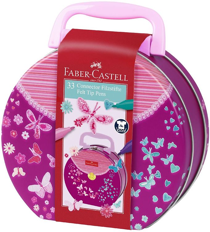Faber-Castell 155537, 33 stk, Magenta, Lyserød, Rund, Vandbaseret blæk, Træning af motoriske færdigheder, Træning i kreativ tænkning