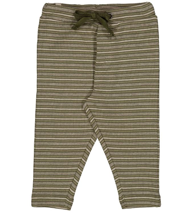 Wheat Bukser - Manfred - Heather Green Stripe