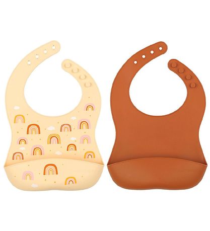A Little Lovely Company Hagesmæk - 2-pak - Silikone - Rainbows A Little Lovely Company Hagesmæk - 2-pak - Silikone - Rainbows