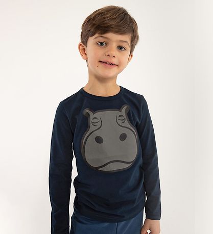 DYR Blouse - Roar - Navy Hippopotamus