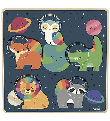 Vilac Puslespil - Træ - 5 Brikker - Rummet Vilac Puslespil - Træ - 5 Brikker - Rummet