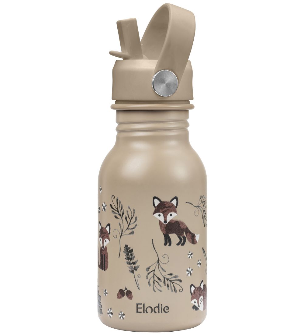 Elodie Details Trinkflasche m. Strohhalme - 450 ml - Nordic Wood - Elodie Details - One Size - Trinkflaschen