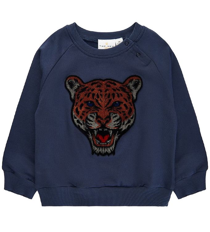 The New Siblings Sweatshirt - TnsDombat - Mood Indigo m. Leopard
