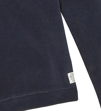 Tommy Hilfiger Velourbluse - Rib - Desert Sky Tommy Hilfiger Velourbluse - Rib - Desert Sky