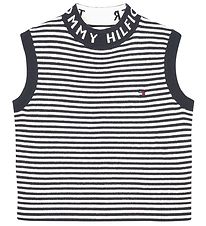 Tommy Hilfiger Top - Branded Rib - Desert Cloud/Ancient White Tommy Hilfiger Top - Branded Rib - Desert Cloud/Ancient White