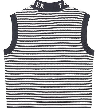 Tommy Hilfiger Top - Branded Rib - Desert Sky/Ancient White Tommy Hilfiger Top - Branded Rib - Desert Sky/Ancient White