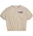 Tommy Hilfiger T-shirt - Cropped - Tommy Embro - Savannah Sand Tommy Hilfiger T-shirt - Cropped - Tommy Embro - Savannah Sand