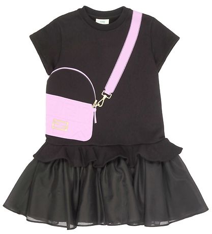 Fendi Kjole - Sort/Rosa m. Print
