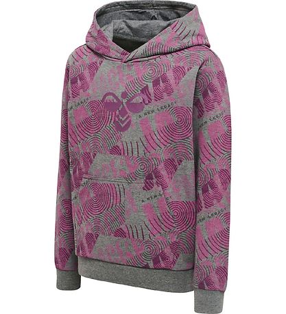 Hummel Hættetrøje - hmlSpace Jam Cuatro - Gråmeleret/Lilla Hummel Hættetrøje - hmlSpace Jam Cuatro - Gråmeleret/Lilla