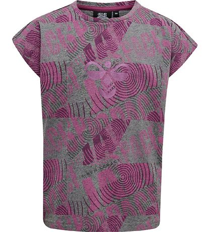 Hummel T-shirt - hmlSpace Jam Diez - Grey Melange/Purple Hummel T-shirt - hmlSpace Jam Diez - Grey Melange/Purple