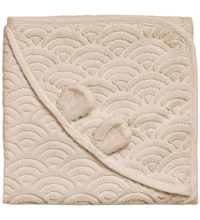 Cam Cam Babyhåndklæde – 80×80 cm – Almond m. Ører