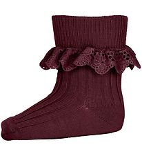 MP Sokken - Wol - Wine Rood m. Veter