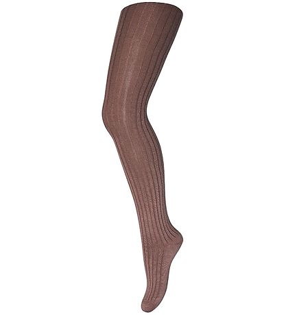 MP Strømpebukser - Uld - Rib - Brown Sienna