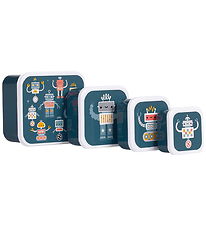 A Little Lovely Company Madkassesæt - 4 stk - Robots
