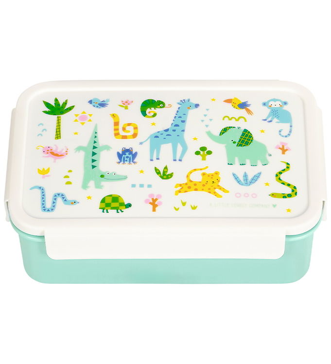 A Little Lovely Company Jungle - Bento Madkasse - Ruminddelt - Turkis
