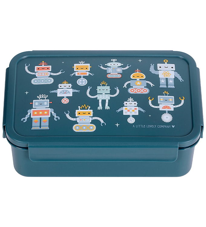 A Little Lovely Company Robots - Bento Madkasse - Blå