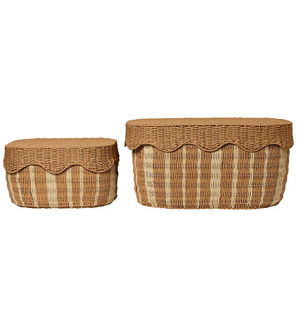 Ferm Living Opbevaringskurv - 2 stk. - Natural/ Off-white