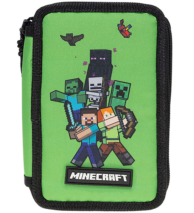 Minecraft Penalhus m. Indhold - Grøn