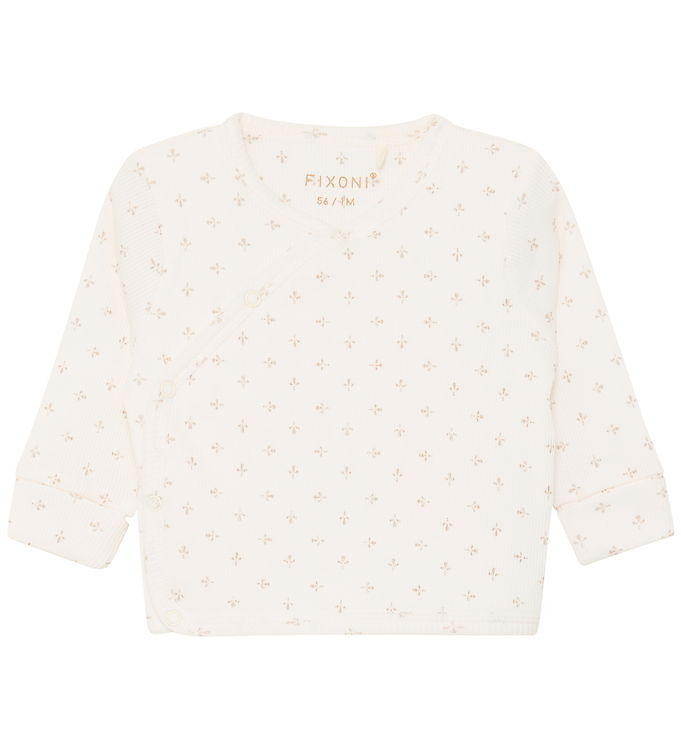 Fixoni Bluse - Rib - Gardenia m. Print