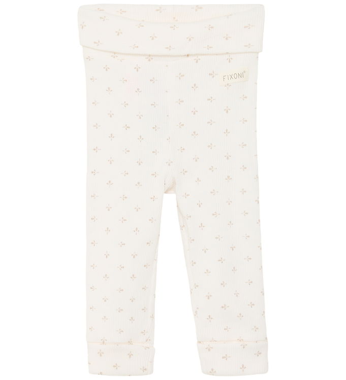 Fixoni Leggings - Rib - Gardenia m. Print