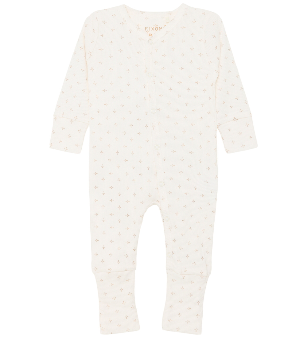 Fixoni Strampler - Rib - Gardeniai m. Print - Fixoni - 1 Jahr (80) - Strampler