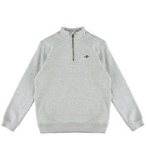 GANT Sweatshirt - Half Zip - Grey Melange