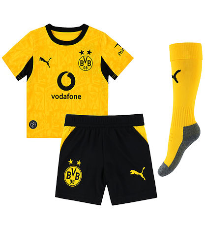 Puma Shortssæt - T-shirt/Shorts - BVB Home - Gul/Sort