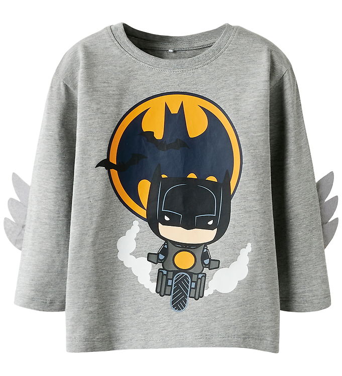 Name it Bluse - NmmOlej - Batman - Grå Meleret