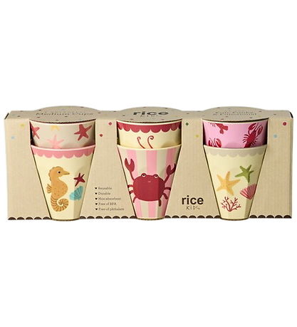 Rice Kopper - Melamin - 6 stk - 250 ml - Koral Ocean