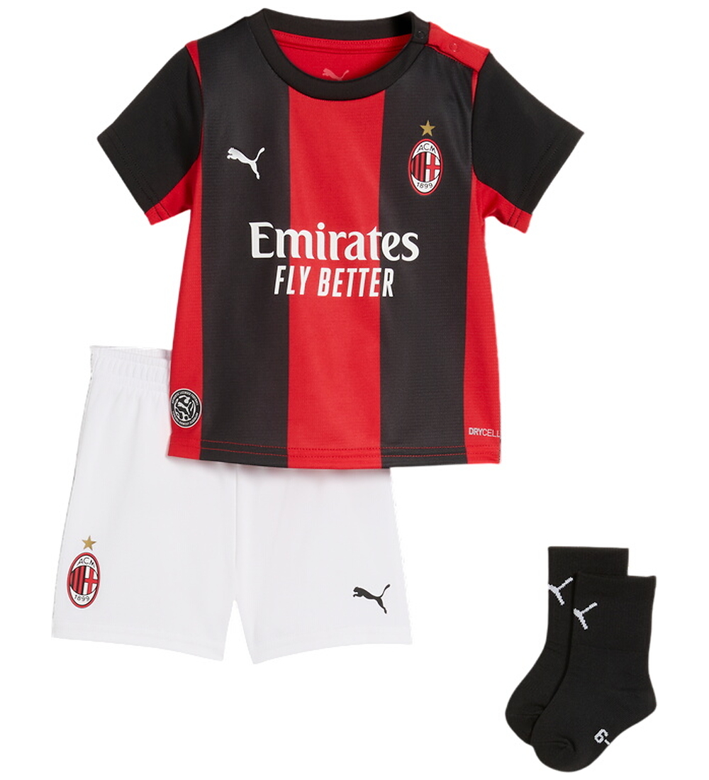 Puma Fußballset - AC Milan Home - Puma Black/Gefüttert All Time - Puma - 1 Jahr (80) - Fußballset