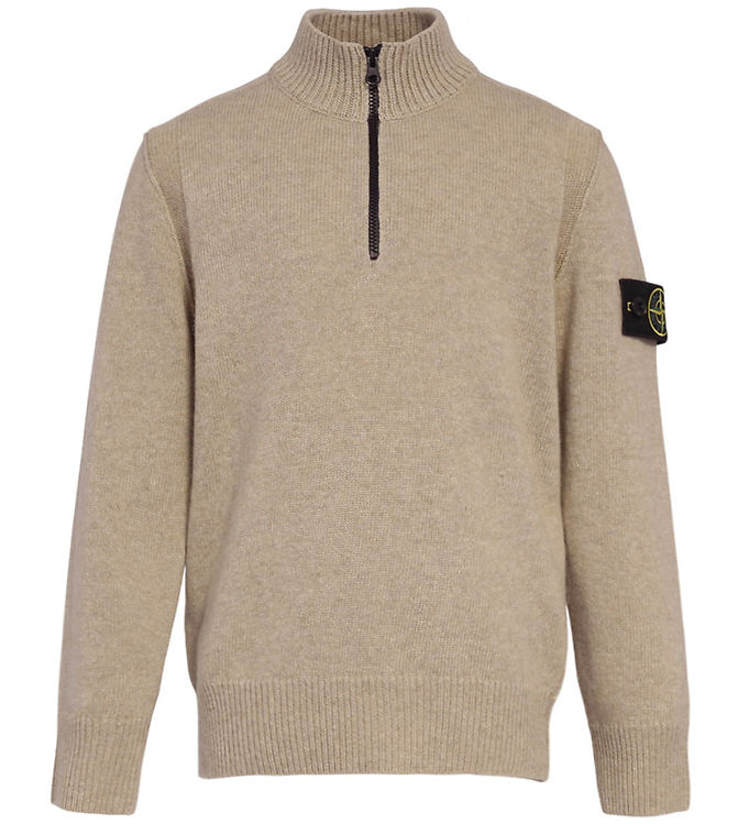 Stone Island Bluse m. Lynlås - Uld/Viskose - Desert