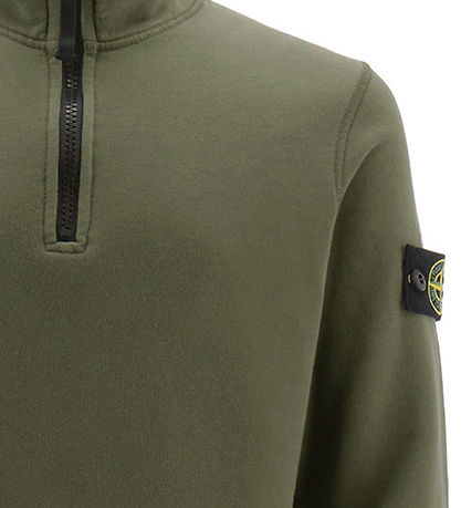 Stone Island Sweatshirt m. Lynlås - Military Green