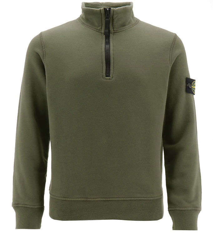 Stone Island Sweatshirt m. Lynlås - Military Green