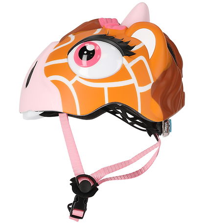 Crazy Safety Cykelhjelm m. Lys - Giraffe - Brown