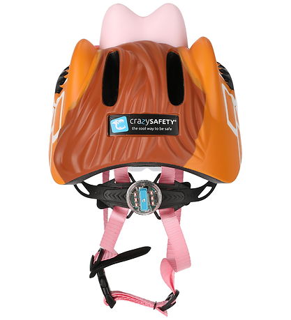 Crazy Safety Cykelhjelm m. Lys - Giraffe - Brown