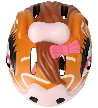 Crazy Safety Cykelhjelm m. Lys - Giraffe - Brown