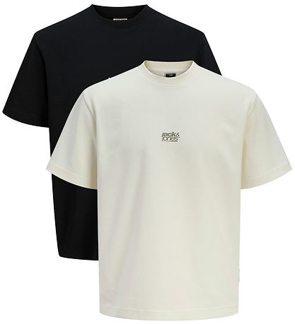 Jack & Jones T-shirt - 2-pak - JcoBreeze - Black/Sweet Corn