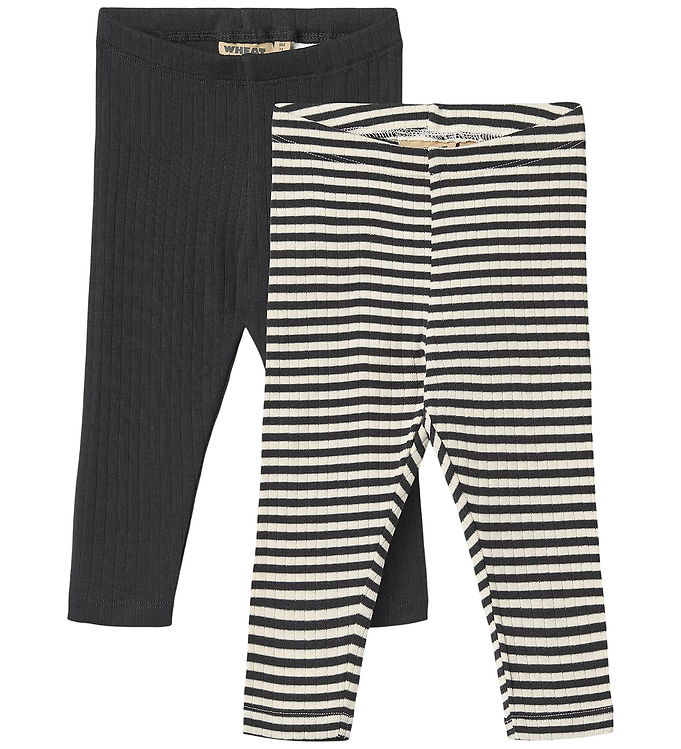 Wheat Leggings - 2-pak - Rib - Jules - Navy Rib Stripe