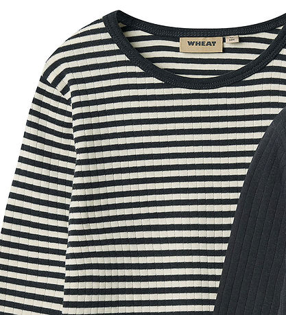 Wheat T-shirt - Rib - 2-pak - Stig - Navy Rib Stripe