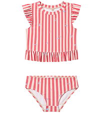 Wheat Bikini - Alma - Red Stripe Flowers