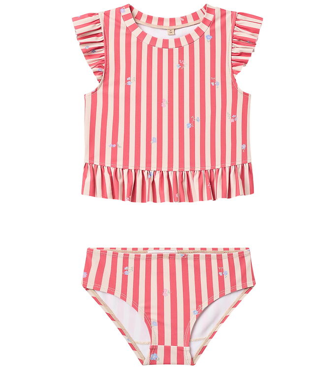 Wheat Bikini - Alma - UV40+ - Red Stripe Flowers