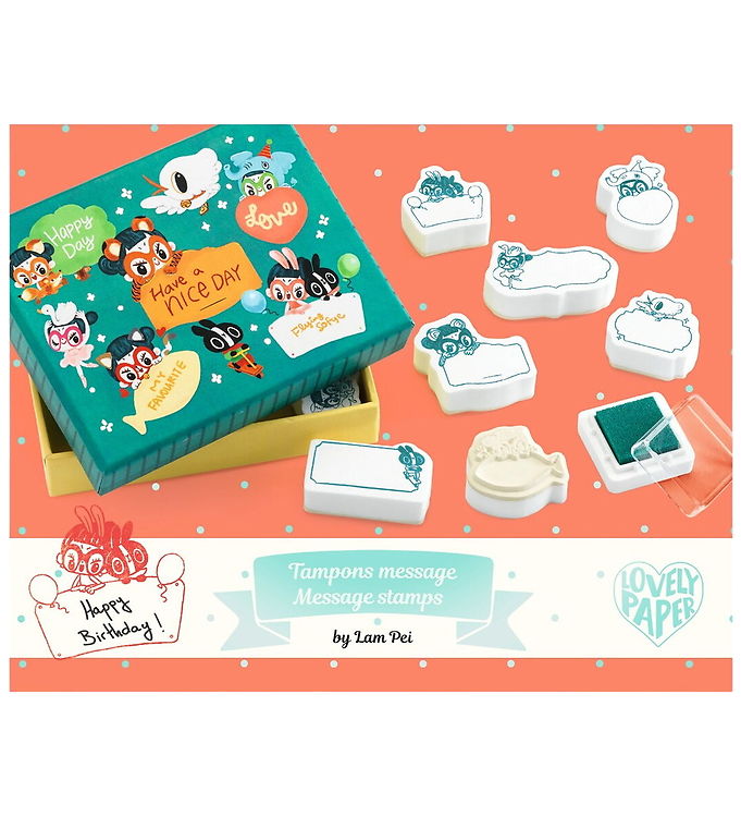 Djeco Stempler - 8 Stk. - Message Stamps