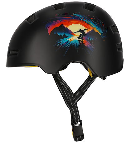 Crazy Safety Cykelhjelm - Rampage Skating - Black/ Orange