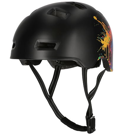 Crazy Safety Cykelhjelm - Rampage Splash - Orange/ Black/ Yellow
