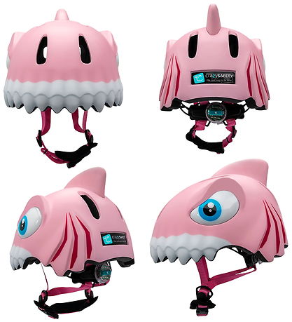 Crazy Safety Cykelhjelm - Shark - Pink
