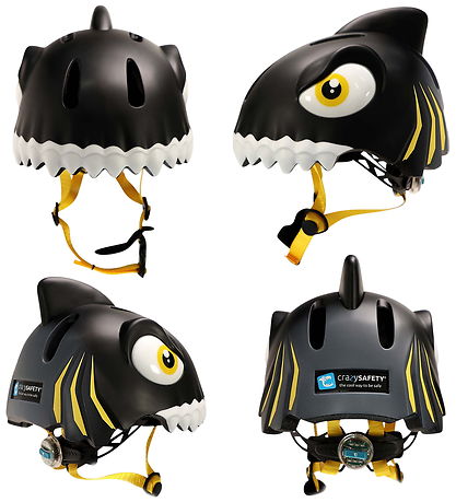 Crazy Safety Cykelhjelm - Shark - Sort