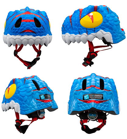 Crazy Safety Cykelhjelm - Dino - Blue