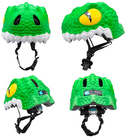Crazy Safety Cykelhjelm - Crocodile - Green