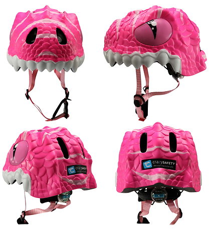 Crazy Safety Cykelhjelme - Dino - Pink