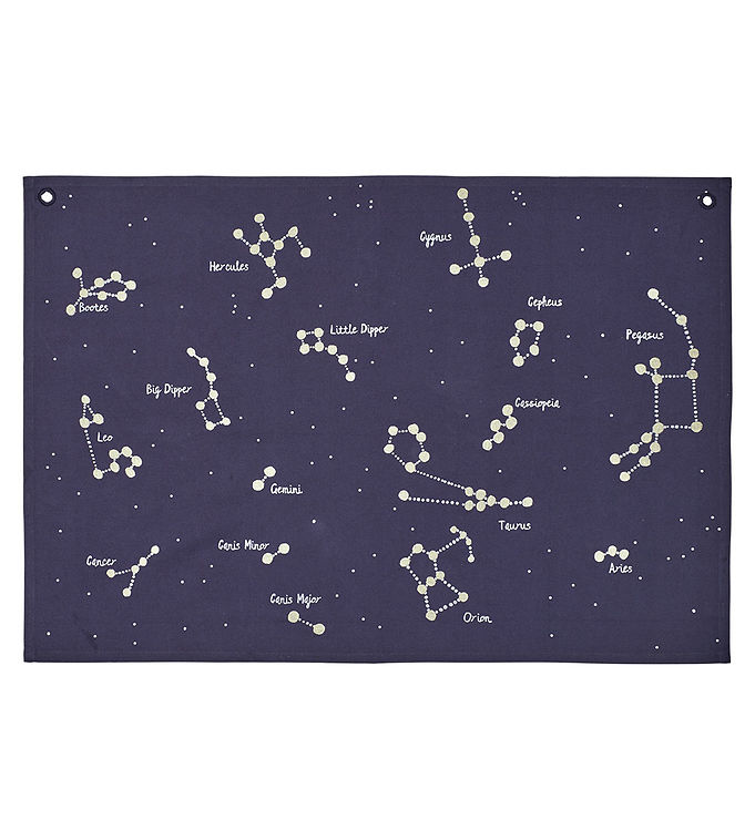 Ferm Living Vægtæppe - 100x70 cm - Constellation - Dark Blue